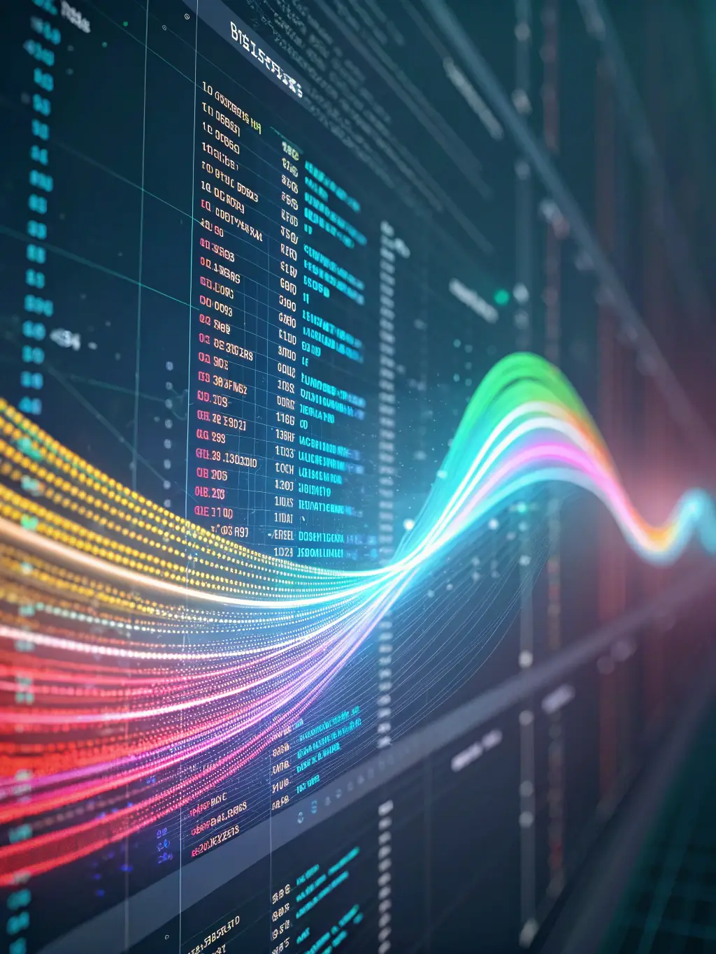 A visual representation of data transforming into actionable insights, illustrating TechKnowledge Canada's focus on practical application and problem-solving.